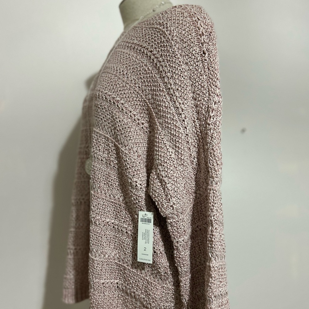 NWT Chicos 3/4 length sweater, very pretty, size large (Chicos size 2) - Picture 4 of 8